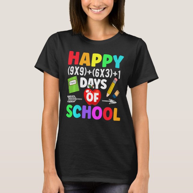 Camiseta Fórmula Matemática 100 Dias De Professora De Matem (Frente)