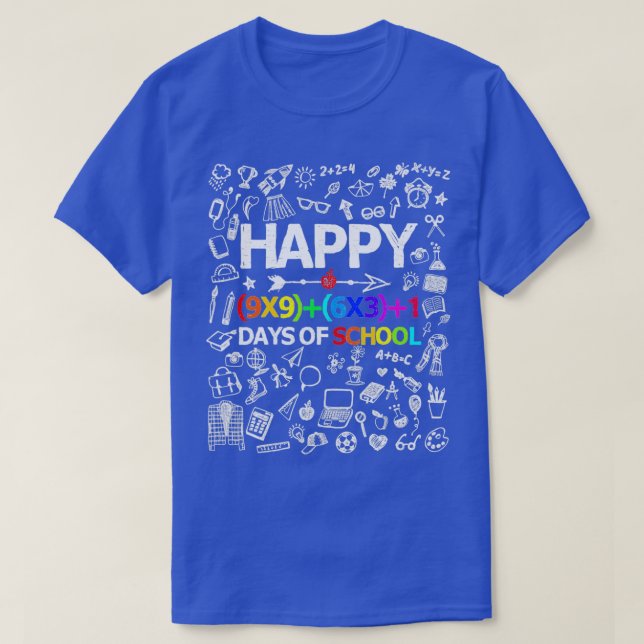 Camiseta Fórmula Matemática 100 Dias De Professora De Menin (Frente do Design)