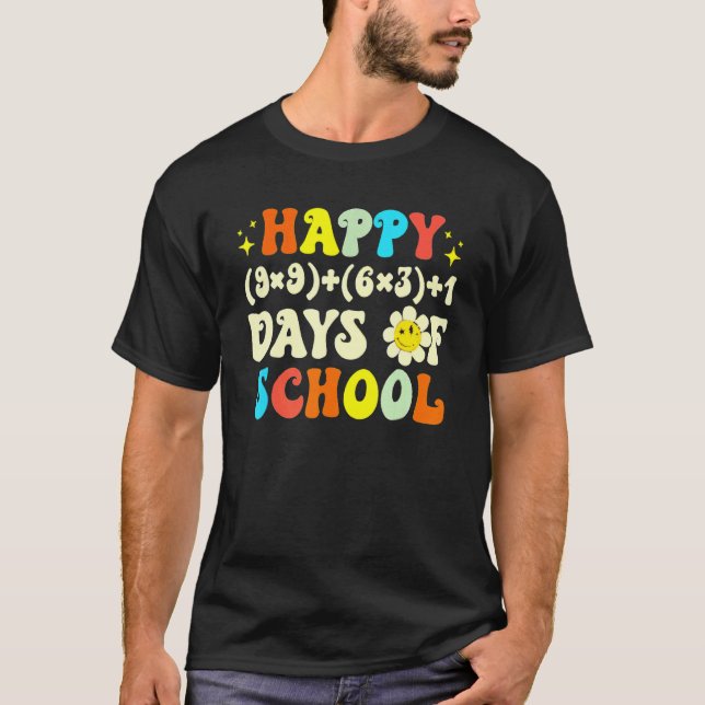 Camiseta Fórmula Matemática do Professor do Dia 100 Feliz 1 (Frente)