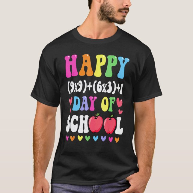 Camiseta Fórmula Matemática Feliz 100 Dias De Escola 100º D (Frente)