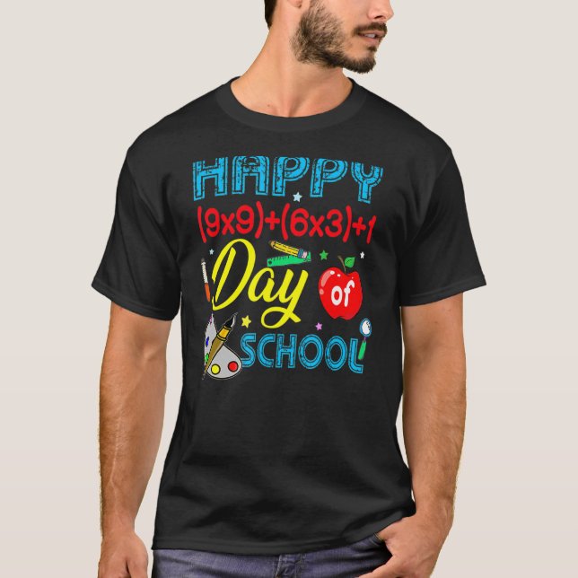 Camiseta Fórmula Matemática Feliz 100 Dias De Escola 100º D (Frente)