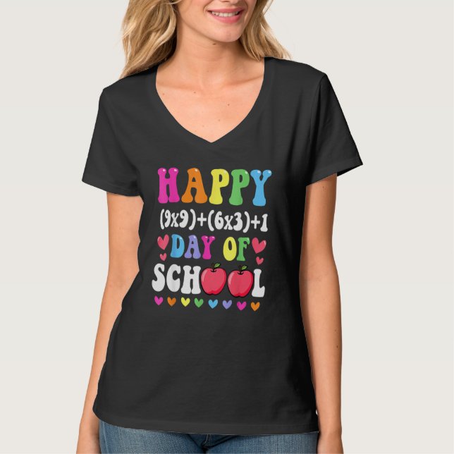 Camiseta Fórmula Matemática Feliz 100 Dias De Mães Do 100º  (Frente)