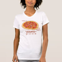 Fórmula matemática = Pi*z*z*a do volume da pizza
