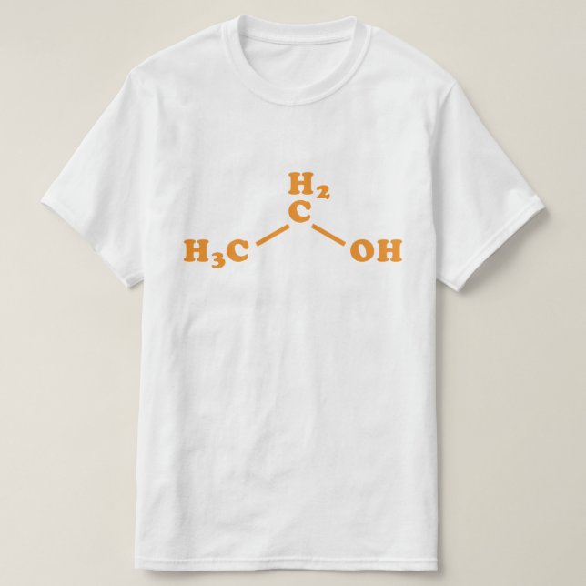 Camiseta Fórmula química molecular do álcool etílico do (Frente do Design)
