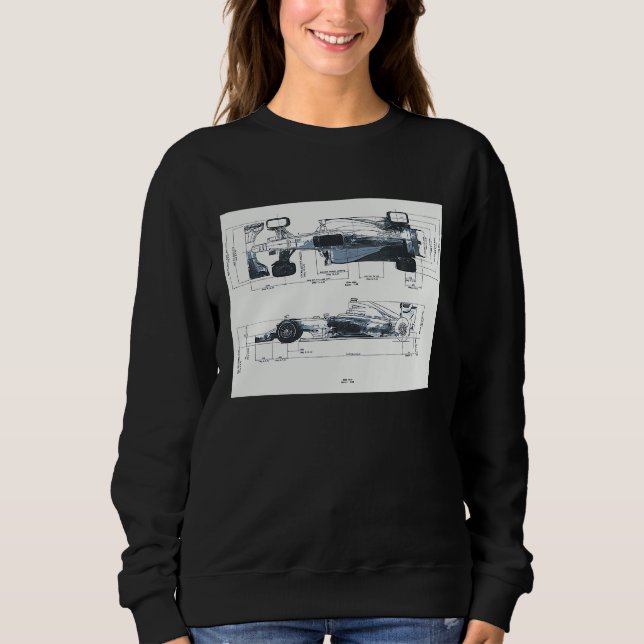 Camiseta Formula Racing Car Blueprint Mechanical Engineerin (Frente)