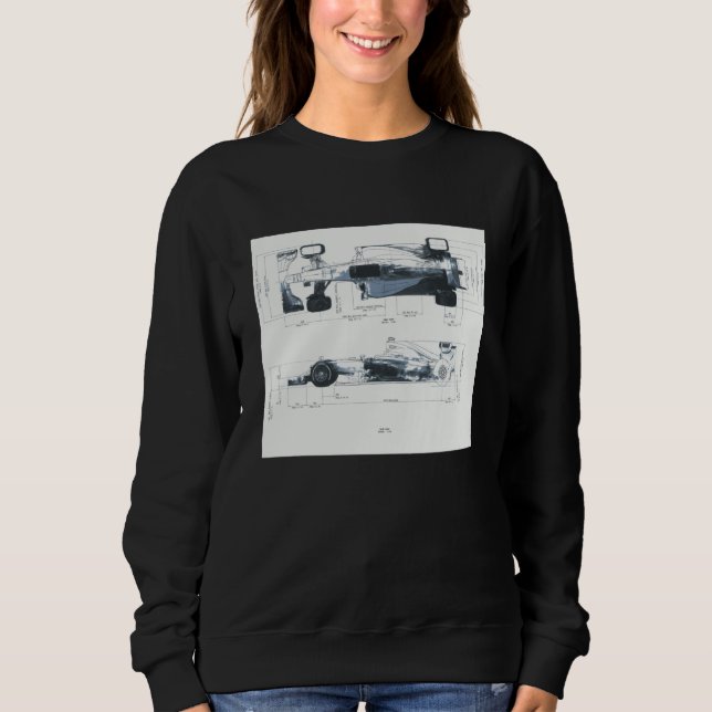 Camiseta Formula Racing Car Blueprint Mechanical Engineerin (Frente)