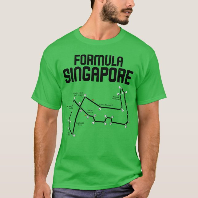 Camiseta Formula Singapore Racing Circuit Car Map Grand fri (Frente)