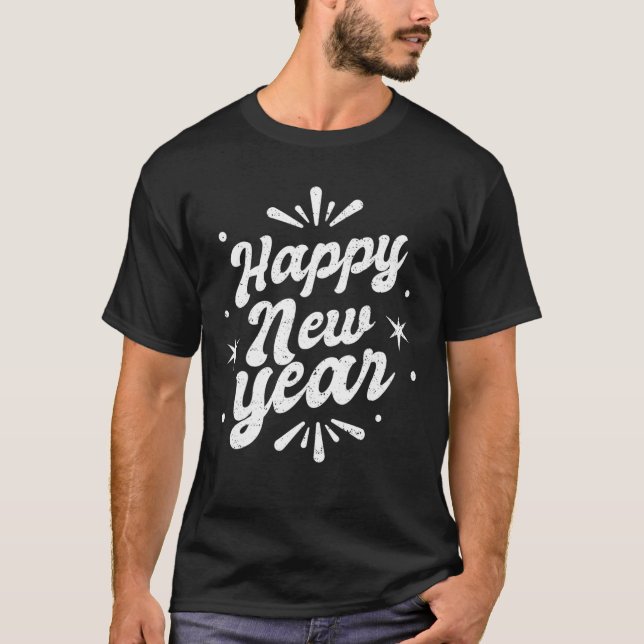 Camiseta Fornecimentos de véspera de ano novo NYE 2023 Happ (Frente)