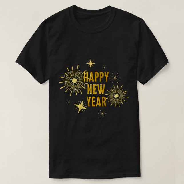 Camiseta Fornecimentos de véspera de ano novo NYE 2023 Happ (Frente do Design)