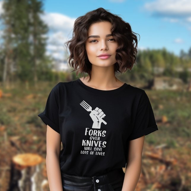 Camiseta Fornos sobre Facas, Ativismo do Vegan Negro e Bran (Criador carregado)