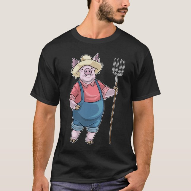 Camiseta Forquilha de Fazendeiro de Porco (Frente)