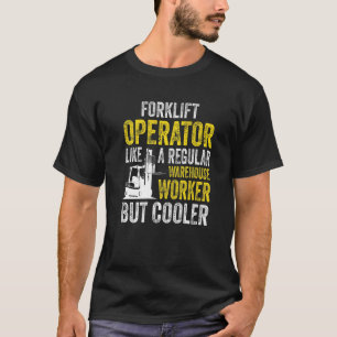 Camiseta Forquilha do operador do empilhador perfurador cer