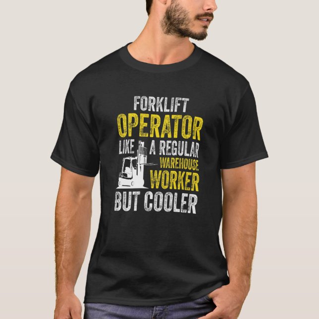 Camiseta Forquilha do operador do empilhador perfurador cer (Frente)
