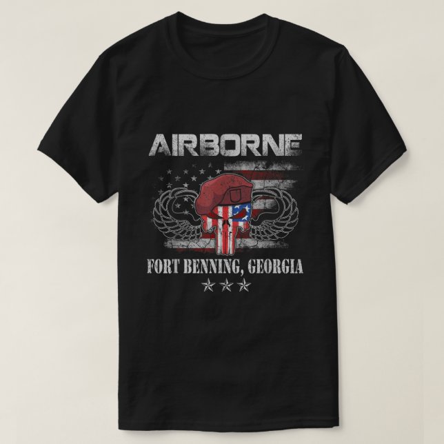 Camiseta Fort Benning GA Army BaseAirborne  (Frente do Design)