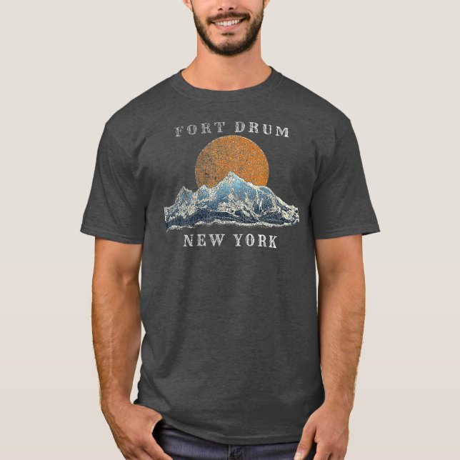 Camiseta Fort Drum New York Mountain Sunset Cena (Frente)