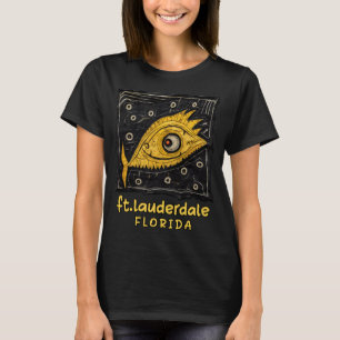 Camiseta Fort Lauderdale Flórida Adorável Monstro Amarelo F