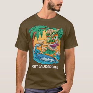 Camiseta Fort Lauderdale Vacação na Praia de Surfe com Palm