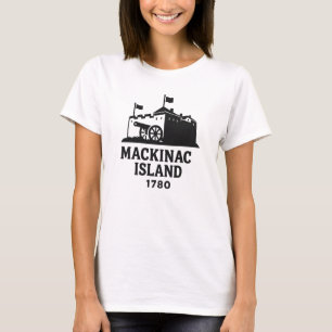 Camiseta Fort Mackinac 1780 Silh da Ilha Histórica de Mac