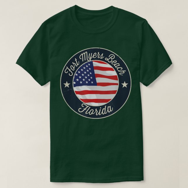 Camiseta Fort Myers Beach - Patriotic Florida Souvenir T-Sh (Frente do Design)