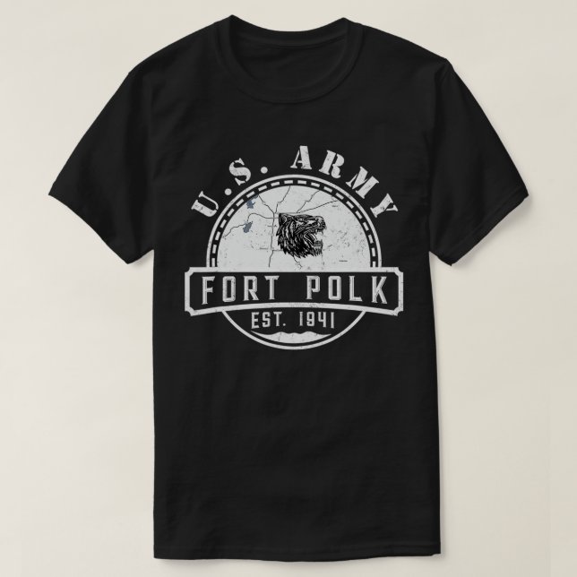 Camiseta Fort Polk Alumni Louisiana La Tigerland Veterans V (Frente do Design)
