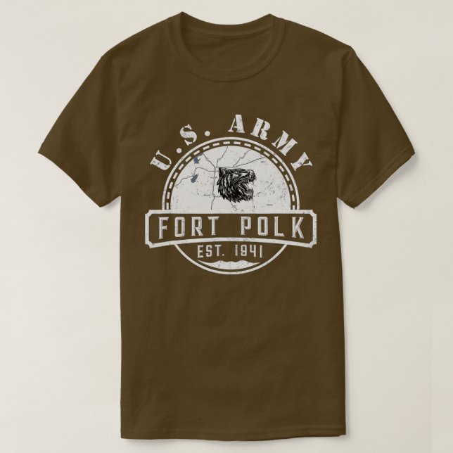 Camiseta Fort Polk Alumni Louisiana La Tigerland Veterans V (Frente do Design)