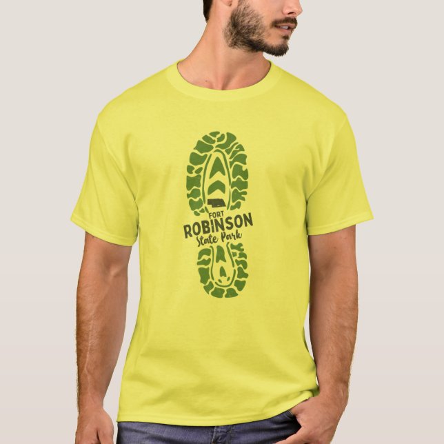 Camiseta Fort Robinson State Park Nebraska NE Hiking Boot (Frente)