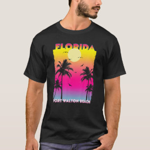 Camiseta Fort Walton Beach Flórida Fl Summer Vintage Sunse