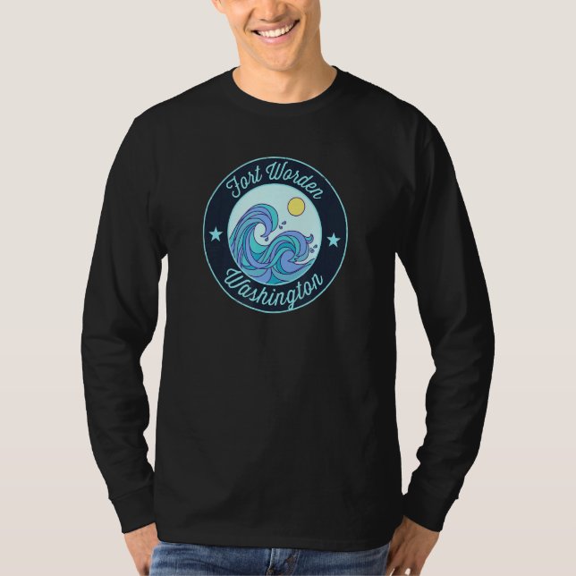 Camiseta Fort Worden Wa Washington Souvenir Nautical Surfer (Frente)