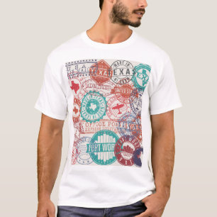 Camiseta Fort Worth Texas: viagem carimbos.