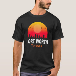 Camiseta Fort Worth Texas Vintage Sunset Retro City State U