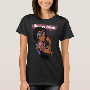 Camiseta Forte Autismo Mãe Consciência Sobre Mãe Negra