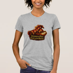 Camiseta Forte como Fogo Livre como o Cavalo Lanterna Arte
