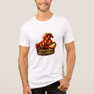 Camiseta Forte como o Fogo Livre como o Cavalo Lanterna Art