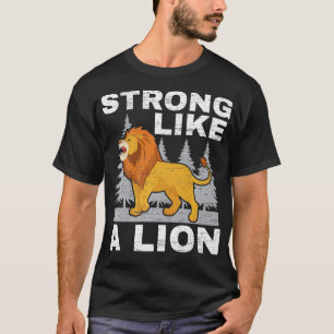 Camiseta Forte Como Um Lion Lover Safari Animal Zo