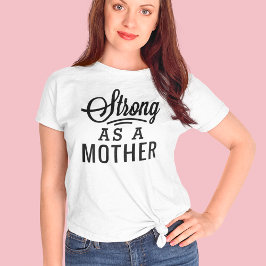 Camiseta Forte como um Script Moderno Preto-Mãe