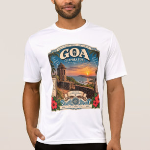 Camiseta Forte de Chapora — Sentinela do Pôr do Sol de Goa