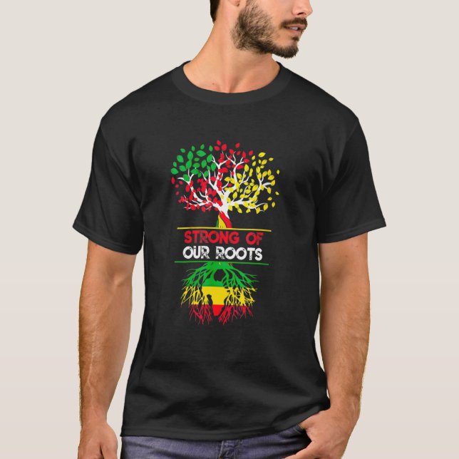 Camiseta Forte De Nossa História Negra Orgulhosa Homens Do  (Frente)