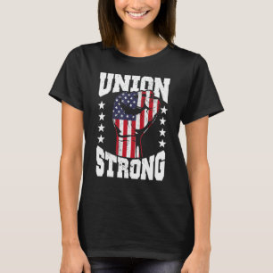 Camiseta Forte Dia do Trabalho da União Mulheres e Homens F