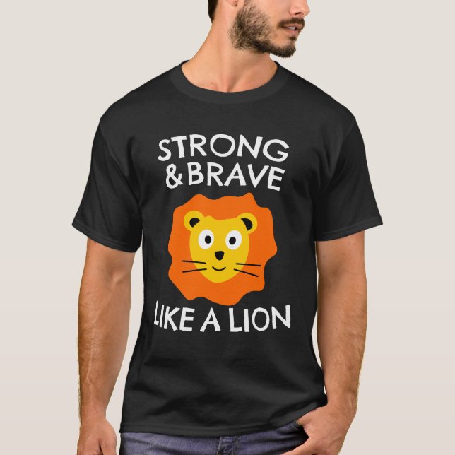 Camiseta Forte e corajoso como um leão (Frente)