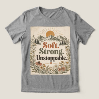 Camiseta Forte Flor Selvagem Suave Incontrolável Vintage Fe