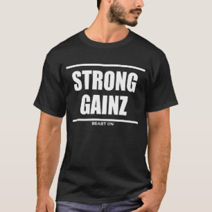 Camiseta Forte Gainz Bodybuilding ganha treinamento Gym Fit