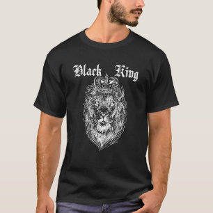 Camiseta Forte Leão para o Rei Negro Homem Orgulhoso Africa