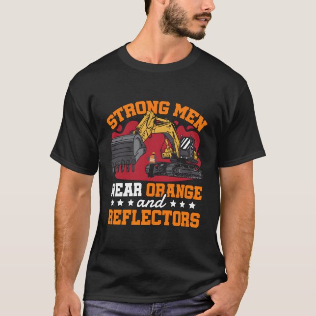 Camiseta Forte Vista Laranja E Refletores Construção (Frente)