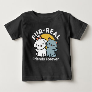 Camiseta Fortes Amigos Para Sempre   Gato e Cão Cachorro Du