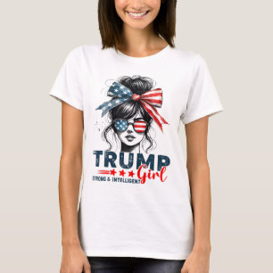 Camiseta Fortes Mulheres Inteligentes Para Trump Girl Mega