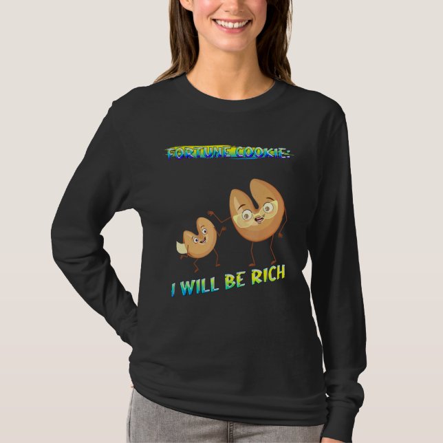 Camiseta Fortune Cookie Eu Serei Rich Bonito Piada (Frente)