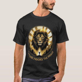 Camiseta Fortune Favours The Brave Golden Lion King Mountai