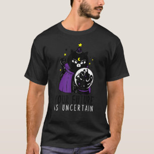 Camiseta Fortune Teller Black Kitten com Crystal Ball
