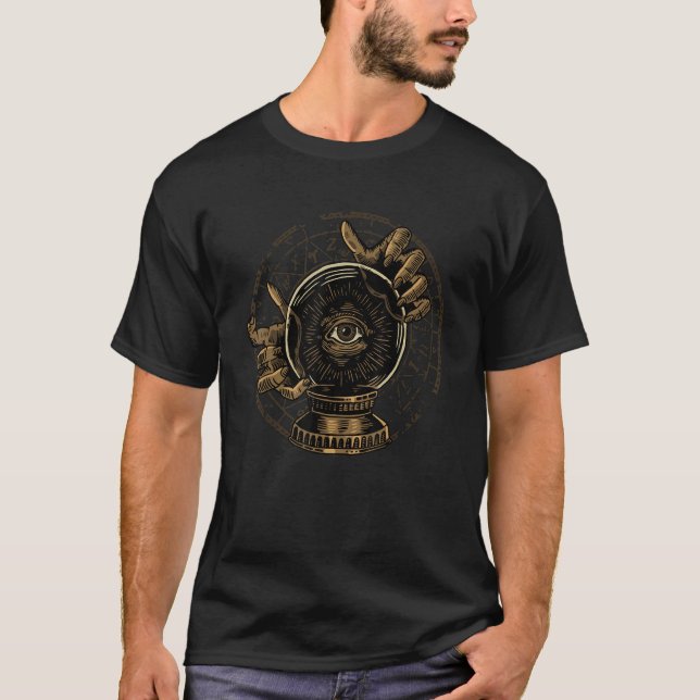 Camiseta Fortune Teller Gypsy Illuminati Crystal Ball (Frente)