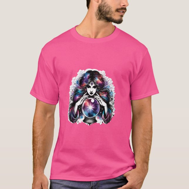 Camiseta Fortune Teller Psychic Readere Tarot Crystal Ball (Frente)